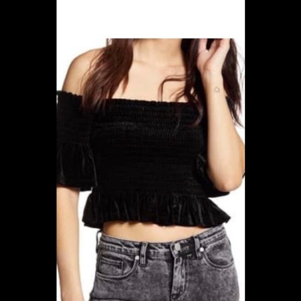 Bp. XL velvet Off-shoulder cropped Top NWT XL